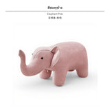 Maxbell Creative creature Ottoman for children Adults, Elephant Cartoon Footstool, Plush Shoe Changing Bench, Multi-Function Decorative Stool, sturdy Wood Frame & Linen Cover, Living Room Entryway Bedroom Elephant Gray