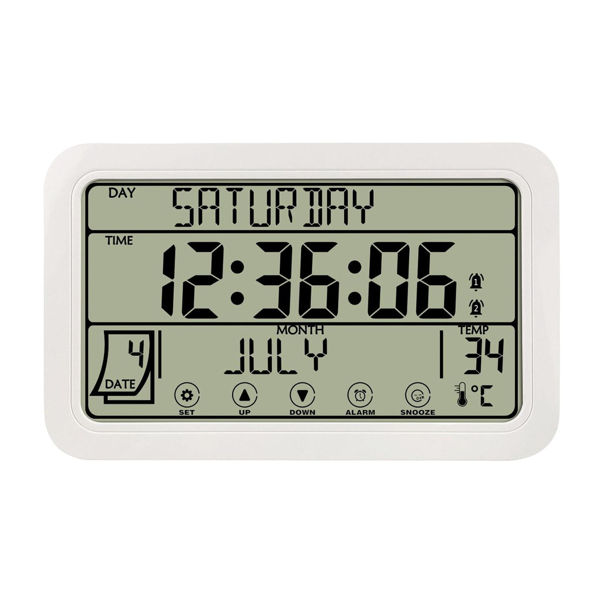 Maxbell Maxbell Electronic Wall Clock Alarm Wall Mounted Clocks for Office Bedroom Classroom white