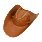 Maxbell Cowboy Hat Summer with Adjustable Chin Strap for Holiday Themed Party Street brown