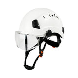 Maxbell Hard Hat Practical Impact Resistant with Goggles for Construction Men Mining White