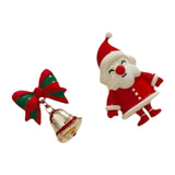 Christmas Earrings Stud Earrings for Xmas Costume Outfit Accessories Holiday Santa and Bell