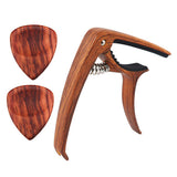 Maxbell Acoustic Folk Classical Guitar Capo Tuning Clamp and Picks Rosewood