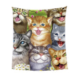 Maxbell Digital Printing Flannel Blanket Soft Bed Sofa Throw Cats 130x150cm
