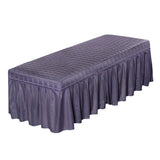 Maxbell 2pcs Massage Cosmetic Table Valance Sheet  Cover with Hole Purple 180x60cm