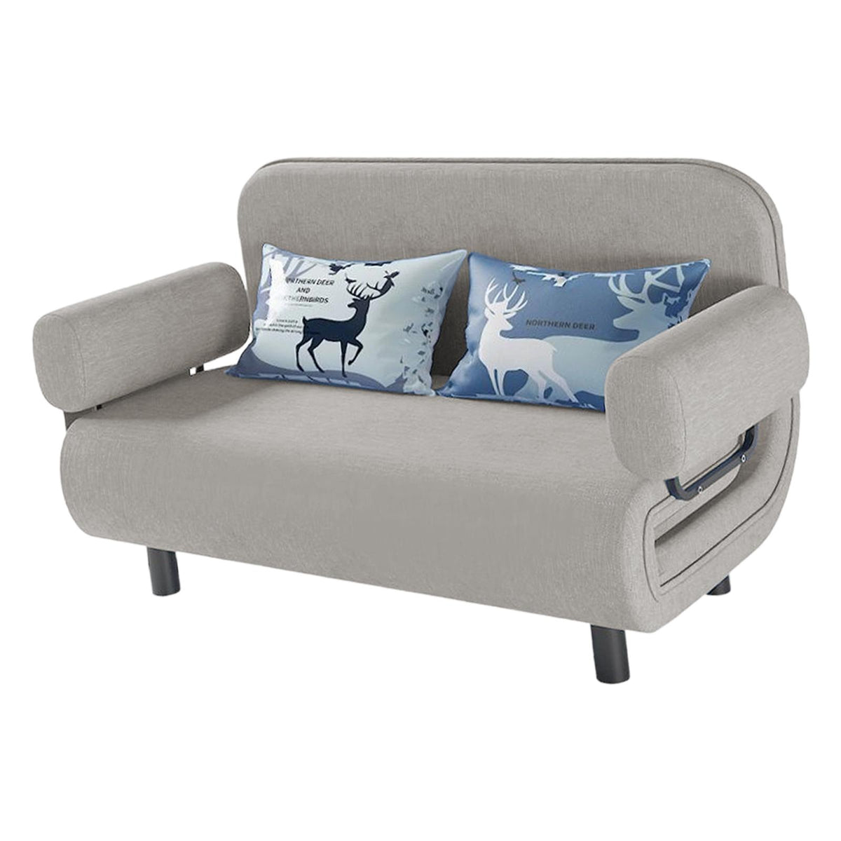 Foldable Sofa Bed Sturdy Modern Sleeper Chair Bed for Home Bedroom Apartment Gray