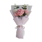 Maxbell Crochet Flowers Bouquet Finished for Mother Day Thanksgiving Day Anniversary light pink