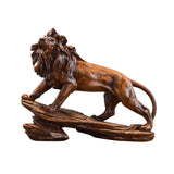 Maxbell Desk Lion Statue Modern Lion Miniature Figurine for Farmhouse Office Desktop Brown