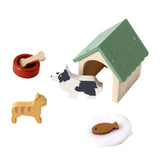 Maxbell Wooden Dollhouse Pet Accessories Pet House Model for Kids Boys Girls Ages 3+