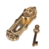 Maxbell 4pcs Vintage Door Lock with Keys for 1/12 Dollhouse Miniature - Golden