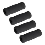 Maxbell 4x Reusable Foam Crutch Handles Grip Non Slip for Elderly Walking Aids 2.2cmx3.5cmx11.5cm Black