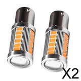 Maxbell 2x2 Pieces BA15S 1156 5630 33LED Turn Signal Reverse Lights Bulb 6500K Yellow