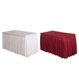 Maxbell 2x Tablecloth Table Skirt Cover For Wedding Banquet Decor White Red 47inch