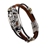 PU Leather Bracelet Goth Casual Ethnic for Men Women Fashion Buckle Bracelet