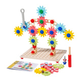 Maxbell Wooden Gears Toys Building Blocks for Boys and Girls 2 3 4 5 Years Old Party