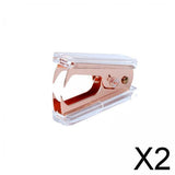 Maxbell 2xManual Stapler Transparent Acrylic for Bookbinding Document Office Supplies Rose Gold