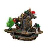 Maxbell Rockery Flowing Water Backflow Incense Burner Resin Incense Holder for Study A
