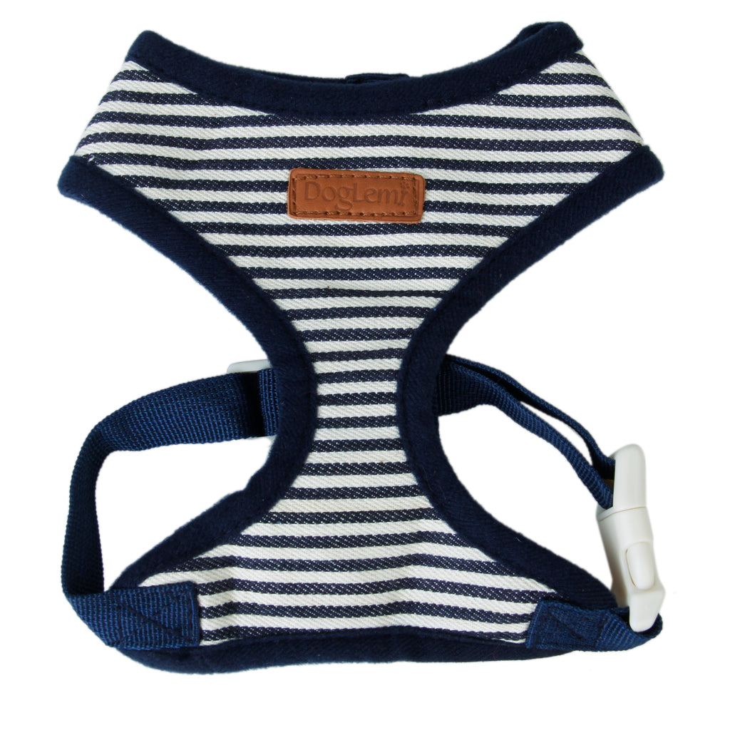 Maxbell Maxbell Pet Dog Puppy Dark blue Striped Mesh Adjustable Harness Clothes Size XL