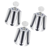 Maxbell 3 Pieces Shower Knobs Components Bathtub Faucets for Dorm Bathroom Household Silver