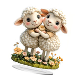 Maxbell 2D Sheep Decor Decorative Tabletop Ornament for Shelf Dining Room Countertop Style A