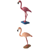 Maxbell 2Pieces Miniature Animals Birds Model Figurine Statue Scupltue Toy Flamingo