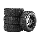 Maxbell 4 Pieces RC Car Wheels and Tires Replacement Part for 1/8 RC Off Road Trucks Black