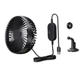 Maxbell USB Car Fan Compact Rotatable Air Circulation Fan for Vehicle Van Truck Black