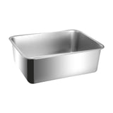 Maxbell Cat Litter Box Stainless Steel Anti Splashing Open Top Large for Indoor Cats 44.5cmx34.5cm
