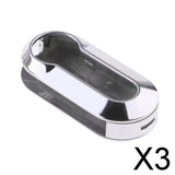 Maxbell 3xPlastic Cars Remote Flip Key Fob Shell Case Cover Replacement for Fiat 500