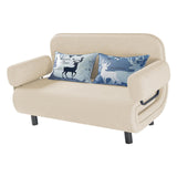 Foldable Sofa Bed Sturdy Modern Sleeper Chair Bed for Home Bedroom Apartment Khaki