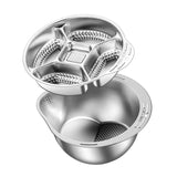 2 in 1 Stainless Steel Kitchen Colander Set Lightweight Vegetable Prep Plate 304 Stainless Steel