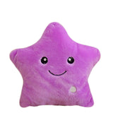 Colorful LED Luminous Star Sparkle Plush Pillow Cushion Kid Toy Gift Purple