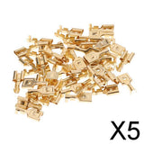 Maxbell 5x50 Pieces Brass Crimp Terminal Cable Locking Female Spade Connector 7.8mm