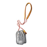 Maxbell Doll Display Bag Dustproof Accessory Clear Zipper Closure Doll Carrying Case Lanyard 125cm Orange Yellow Rope