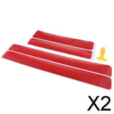 Maxbell 2x4PCS Carbon Fiber Car Door Sill Scuff Plate Cover Anti Scratch Sticker Red