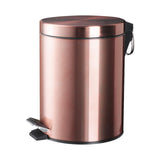 Maxbell Trash Can Container Close Lid Foot Pedal Bin for Living Room Toilet Entryway 5L 27.5x20.5cm Pink