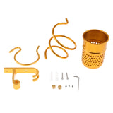 Maxbell Maxbell Wall Mount Hair Dryer Hanging Spiral Rack Blow Dryer Holder w/ Cup Bathroom Gold