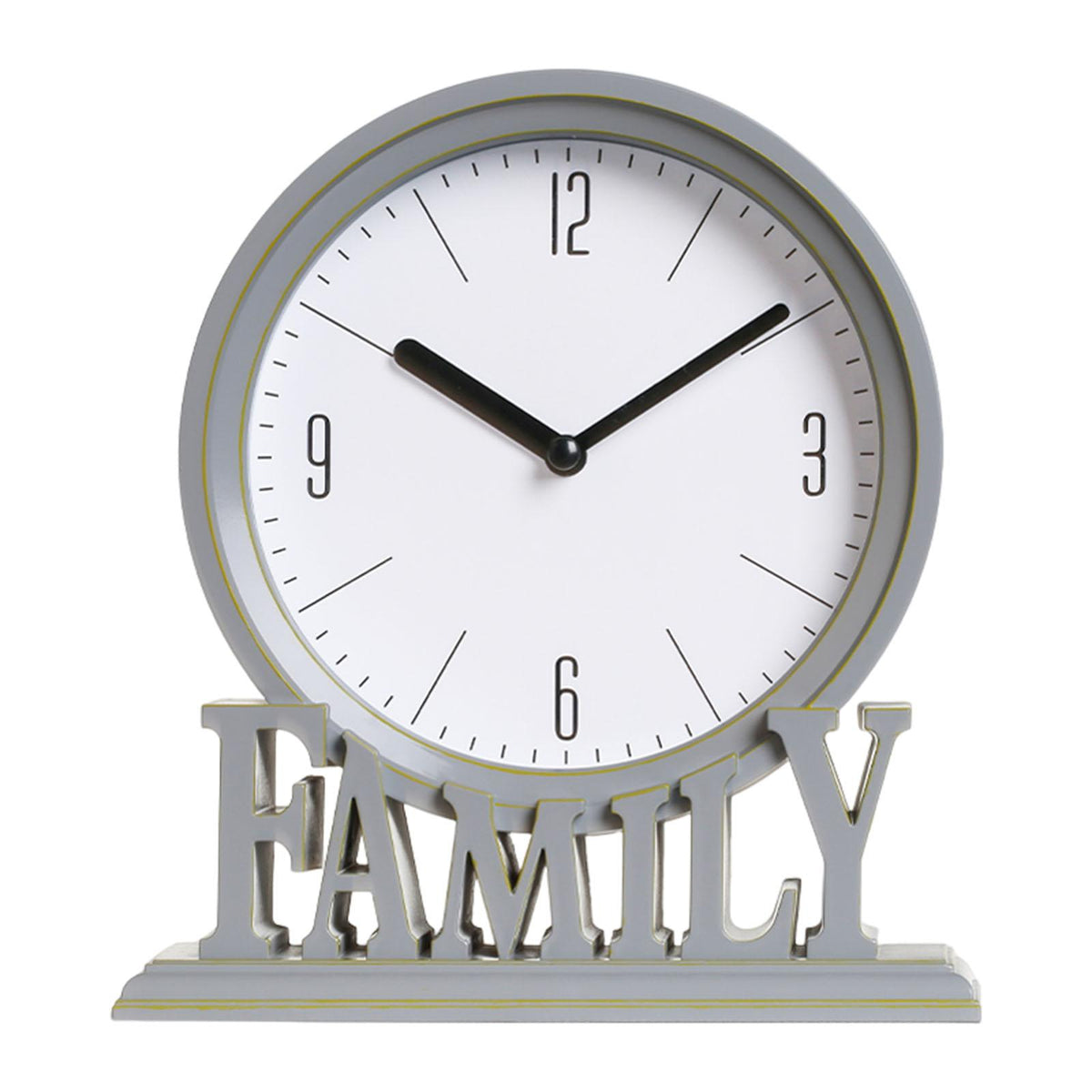 Maxbell Maxbell Desk Clock Non Ticking Battery Operated Loft Family Decorative Office Shelf Gray