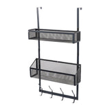 Maxbell over The Door Storage Rack Hanging Door Organizer for Bedroom Closet Kitchen Black Double Tier