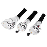 Maxbell Maxbell 3 Pack Durable Skull Head Golf Cover Headcover for Driver Fairway Wood White