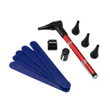 Maxbell Pocket Otoscope Kit Reusable for Nurse, Adults, Kids Versatile Ear Care Tool Red