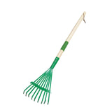 Maxbell Garden Rake 9 Tines Yard Rake Quick Clean up Leaf Rake for Garden Shrub Yard Green