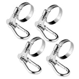 Maxbell 4 Pieces Flag Pole Rings Stainless Steel Adjustable Flag Pole Clips for Boat Style C