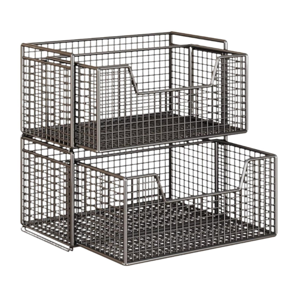 Maxbell Closet Organizer Pants Sweaters Storage Basket for Cupboard Wardrobe Bedroom Medium  2 Layers