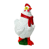 Maxbell Christmas Chicken Statue Xmas Decor Garden Sculpture for Courtyard Lawn Pond