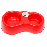 Maxbell Maxbell Pet Dog Cat Food Water Fountain Dish Feeder Double Plastic Bowl Red