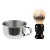 Maxbell Men's Shaving Brush Stainless Stain Bowl Cup Salon Barber Beard Shave Set