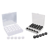 Maxbell 50Pcs Black & White Bobbins and Sewing Thread with Case for Brother Singer