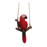 Maxbell Garden Bird Statue Decoration Gift Garden Parrot Figurine for Pond Home Tree Red Parrot