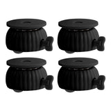 Maxbell 4Pcs Round Swivel Plate Caster Wheel for Floor Protection with Locking Brake Black Wheel Black