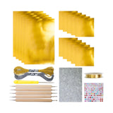 Maxbell Foil Sheet Kit for DIY Crafts Engraving Embossing Multipurpuse 0.07 mm Thick Gold